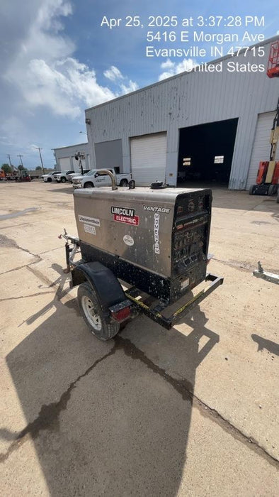 2019 Lincoln Electric Vantage 322 Welder Ready-Pak 3, Two wheel trailer, Fender and Light kit, Cable Rack