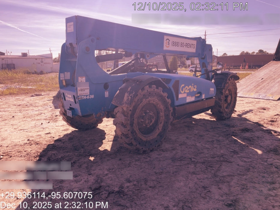 2019 Genie GTH-636 Canopy, Solid RT Tires, LED Work Lights, Beacon 60" QA Carriage, 48" Forks