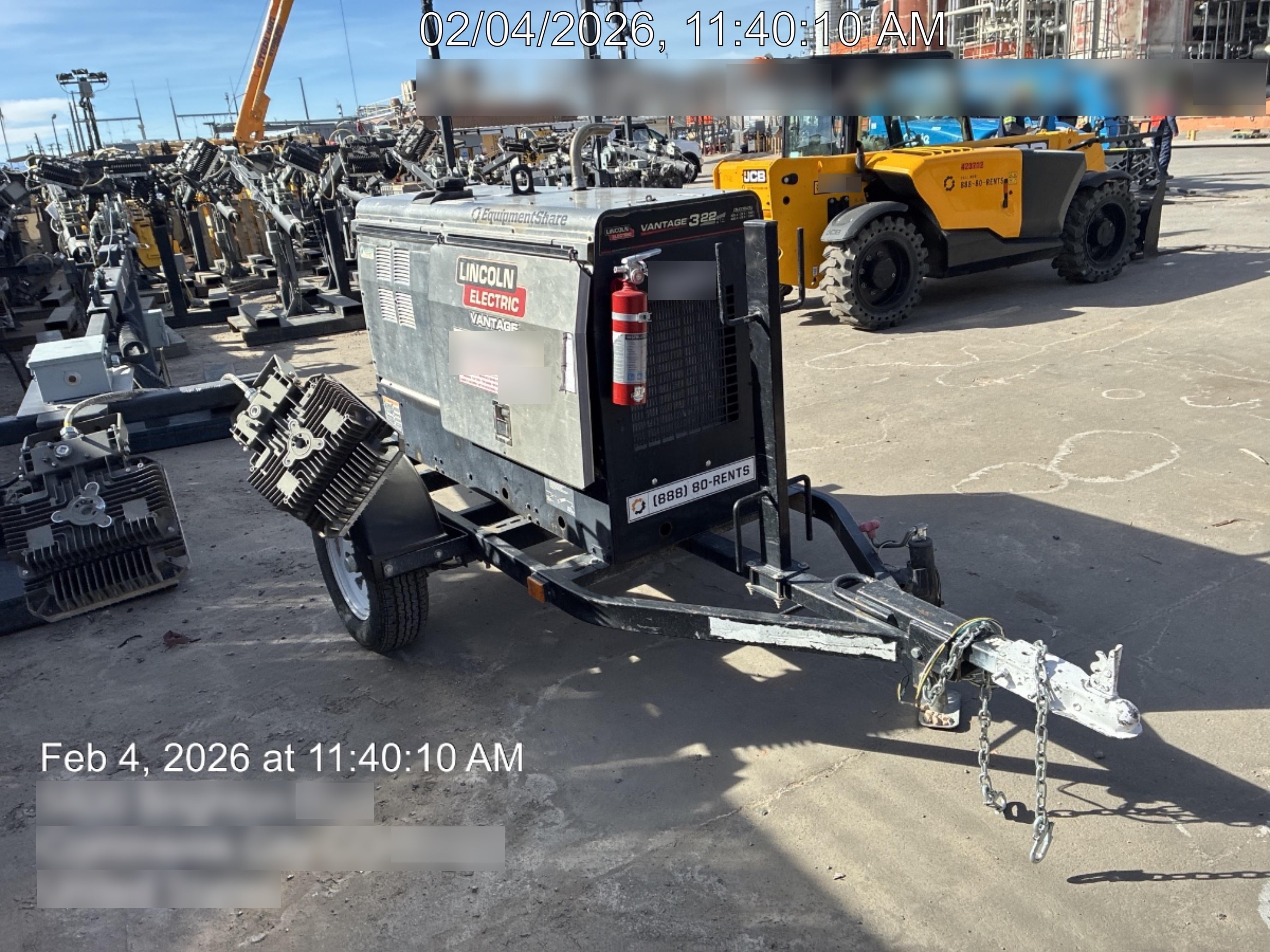 2020 Lincoln Electric Vantage 322 Welder Ready-Pak 3, Two wheel trailer, Fender and Light kit, Cable Rack