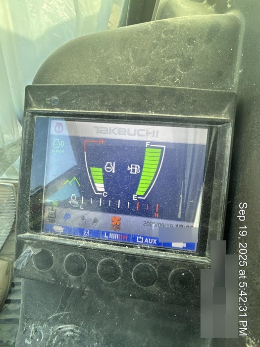 2019 Takeuchi TB290 Cab/Heat/AC Rubber tracks, Dozer blade, Travel alarm, Auxiliary hydraulics Manual QC, Hydraulic thumb, 18", 24", and 36" Buckets