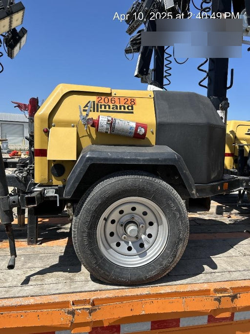 2022 Allmand NLV3GR (4) LED Light Fixture 350W, 23' Vertical Mast, 3kW Prime, Towable, Deep Sea L401, Leveling Jacks, Yanmar T4F 5.8hp