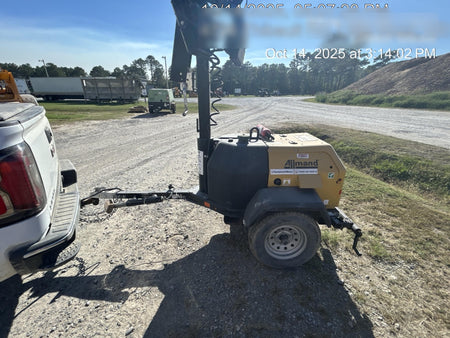 2022 Allmand NLV3GR (4) LED Light Fixture 350W, 23' Vertical Mast, 3kW Prime, Towable, Deep Sea L401, Leveling Jacks, Yanmar T4F 5.8hp