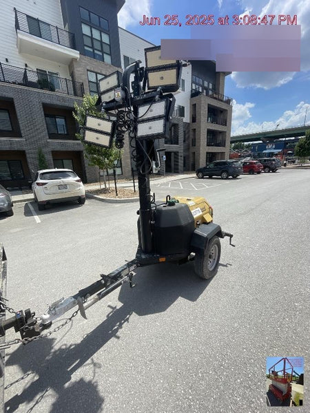 2022 Allmand NLV3GR (4) LED Light Fixture 350W, 23' Vertical Mast, 3kW Prime, Towable, Deep Sea L401, Leveling Jacks, Yanmar T4F 5.8hp
