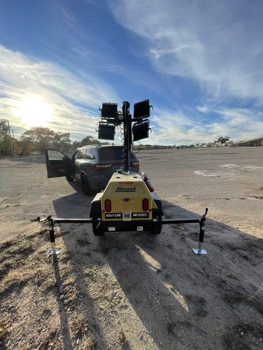 2022 Allmand NLV3GR (4) LED Light Fixture 350W, 23' Vertical Mast, 3kW Prime, Towable, ES Decals, T3