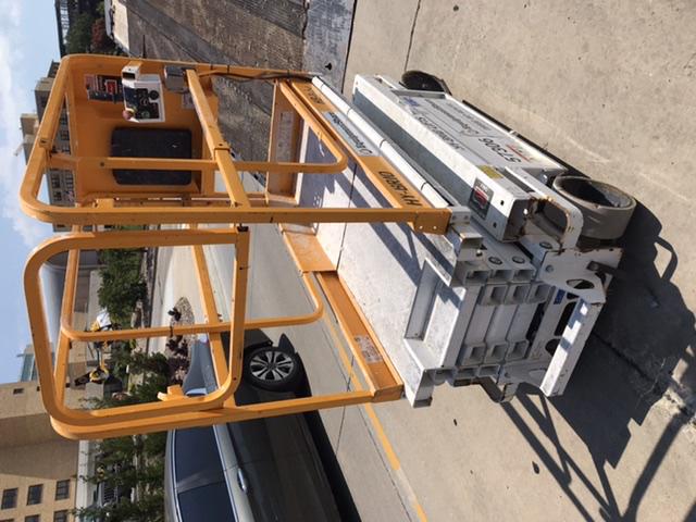 Custom Equipment HB-1430 <ul>
 <li>Hy-Brid Scissor Lift</li>
  <li>Platform capacity up to 670 lbs.</li>
  <li>Working height up to 20 ft</li>
  <li>Weighs under 1,700 lbs.</li>
  <li>Non-marking wheels </li>
</ul>