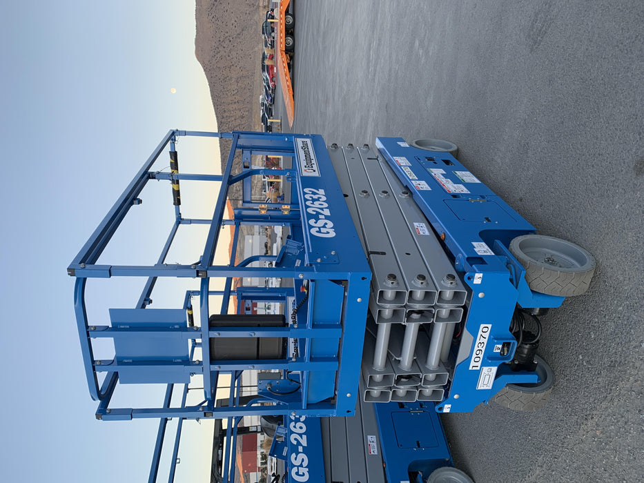 2020 Genie GS-2632 Solid NM Tires, Folding Rails with Half-Height Swing Gate, Beacon, 800W Invertor
