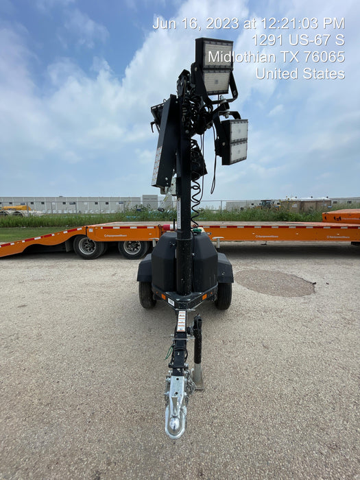 2022 Allmand NLV3GR (4) LED Light Fixture 350W, 23' Vertical Mast, 3kW Prime, Towable, Deep Sea L401, Leveling Jacks, Yanmar T4F 5.8hp