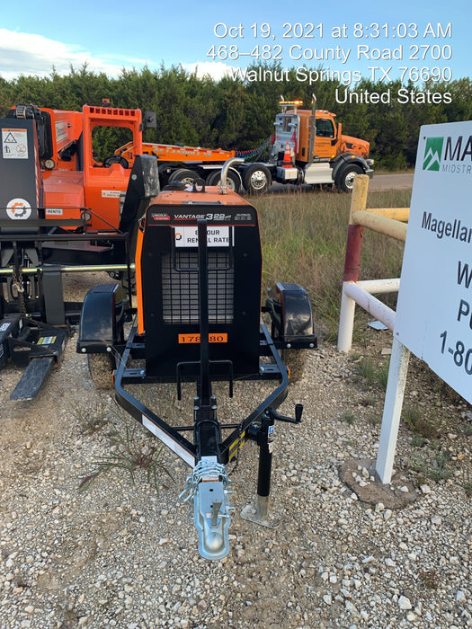 2021 Lincoln Electric Vantage 322 Vantage 322 Ready Pak 3 w/ Decals, ORANGE (includes trailer, cable rack, fender light kit) NO Telematics
