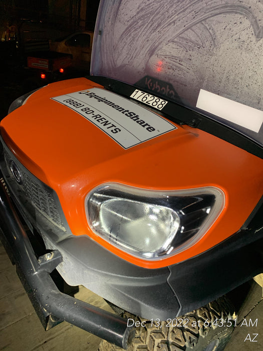 2021 Kubota RTV-X1140W-H Plastic Canopy, Windshield Acrylic Clear, LED Strobe Light, Wire Harness Kit, Back up Alarm