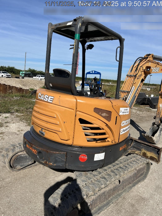 2018 Case CX37C ROPS, LONG ARM, RUBBER TRACKS, AUX HYD