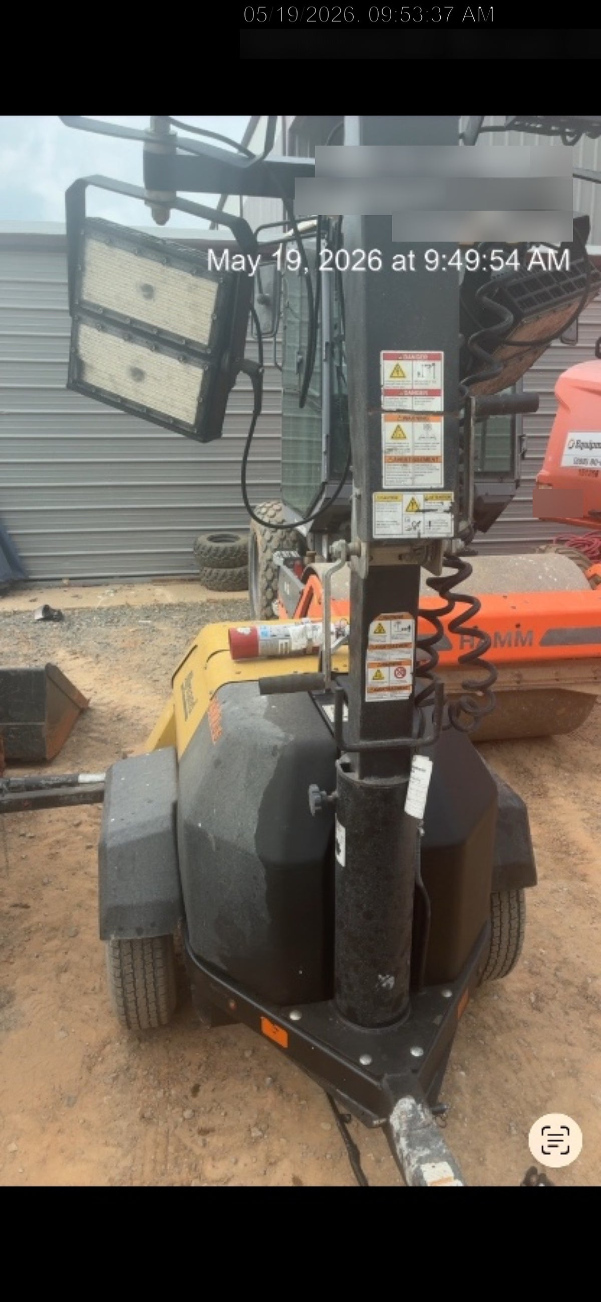 2022 Allmand NLV3GR (4) LED Light Fixture 350W, 23' Vertical Mast, 3kW Prime, Towable, Deep Sea L401, Leveling Jacks, Yanmar T4F 5.8hp
