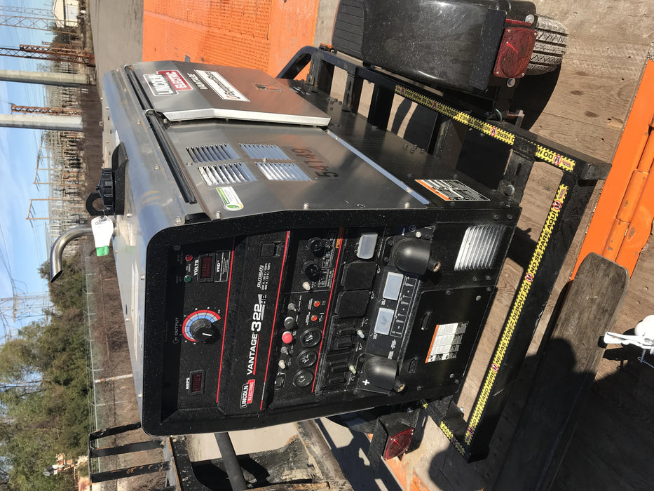 2019 Lincoln Electric Vantage 322 Welder Ready-Pak 3, Two wheel trailer, Fender and Light kit, Cable Rack