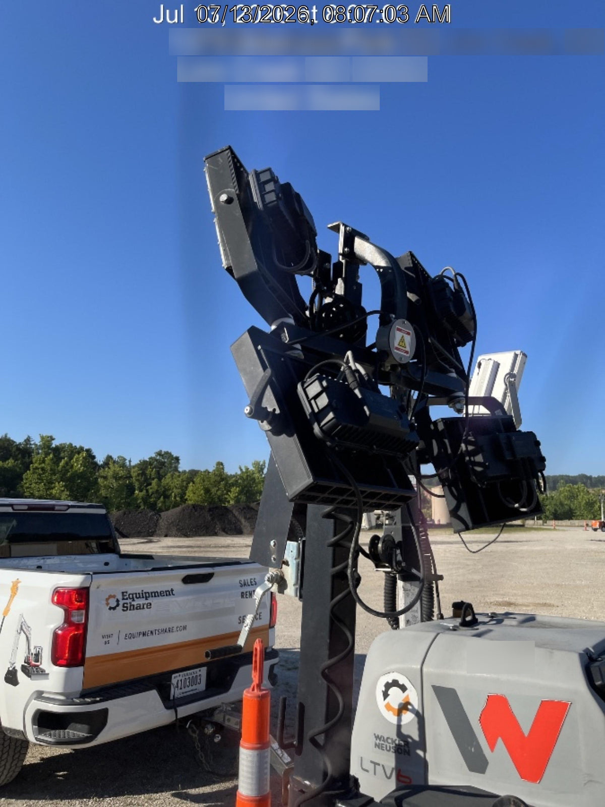 2021 Allmand NLV3GR (4) LED Light Fixture 350W, 23' Vertical Mast, 3kW Prime, Towable, Deep Sea L401, Leveling Jacks, Yanmar T4F 5.8hp