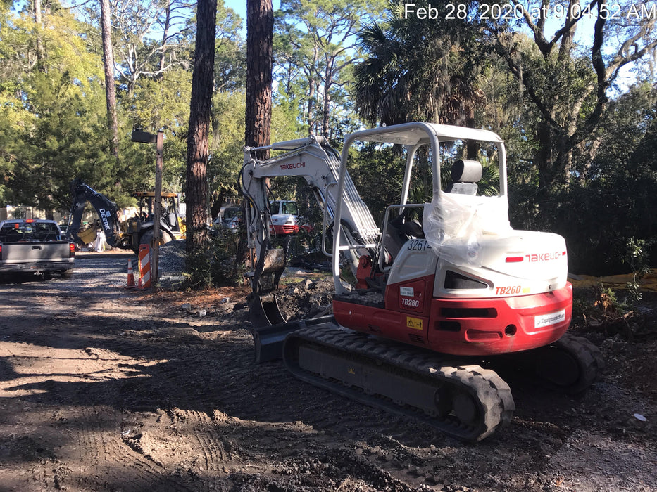 2019 Takeuchi TB260 Canopy, Standard Blade, Auxiliary hydraulics Manual QC, Hydraulic thumb, 12" ,18", 24" Bucket