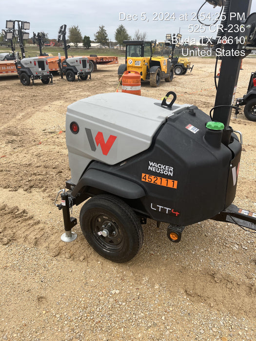 2024 Wacker Neuson LTT4 Diesel, Kohler KDW702, Deep Sea Controller, Auto Start, LED 320W, Bypass Outlet, T3