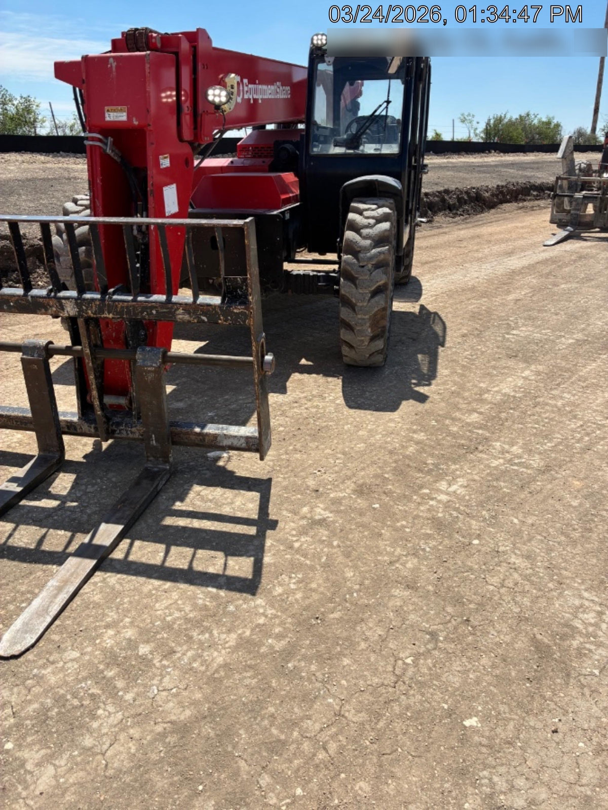 2019 Manitou MTA8044 74hp T4F, Cab/Heat/Air, Cab and Boom LED work lights, Auxiliary Hydraulics, Solid Tires, Amber strobe, Lift Hook 66" Carriage, 60" Forks
