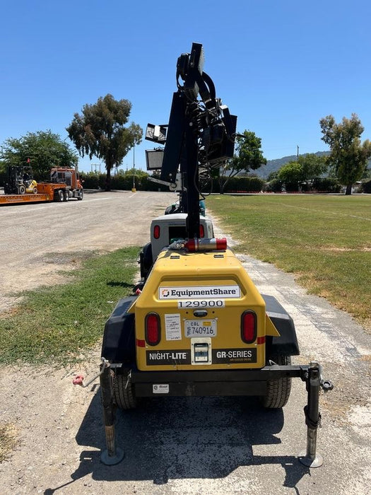 2021 Allmand NLV3GR (4) LED Light Fixture 350W, 23' Vertical Mast, 3kW Prime, Towable, Deep Sea L401, Leveling Jacks, Yanmar T4F 5.8hp