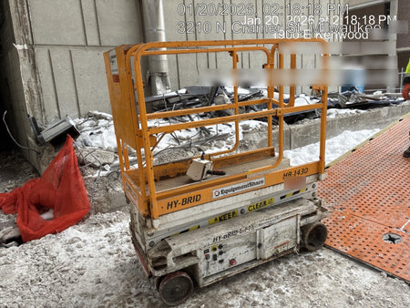Custom Equipment HB-1430 Hy-Brid Scissor Lift
Platform capacity up to 670 lbs
Working height up to 20 ft
Weighs under 1,700 lbs
Non-marking wheels