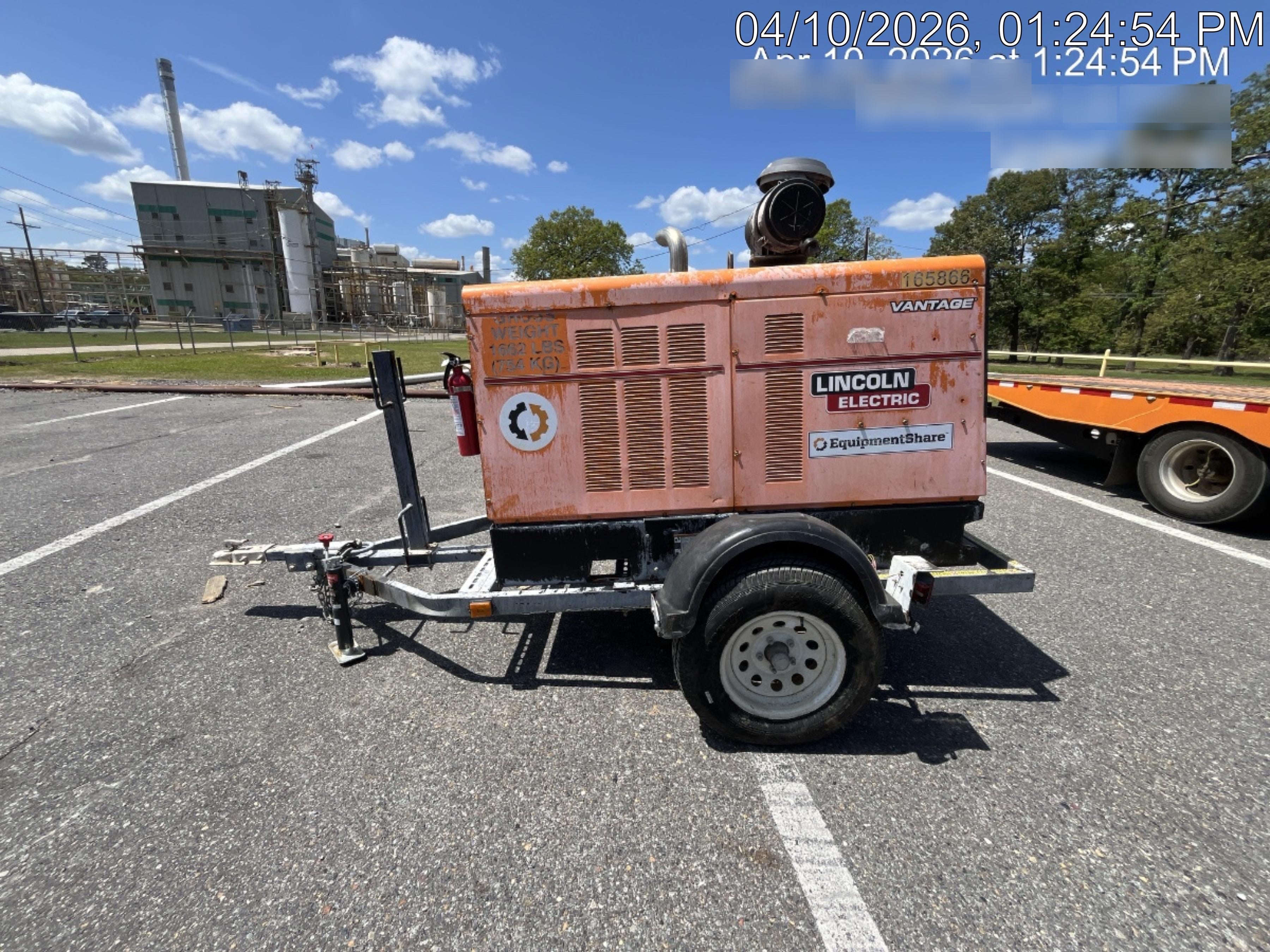 2021 Lincoln Electric Vantage 549X Ready Pak 3, ORANGE (includes trailer, cable rack, fender light kit)