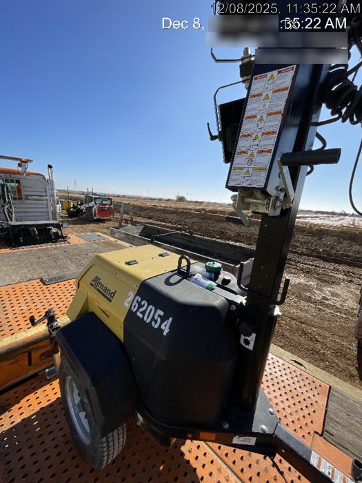 2022 Allmand NLV3GR (4) LED Light Fixture 350W, 23' Vertical Mast, 3kW Prime, Towable, ES Decals, T3