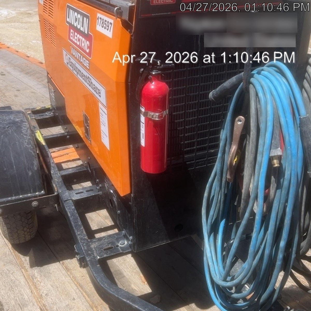 2021 Lincoln Electric Vantage 322 Vantage 322 Ready Pak 3 w/ Decals, ORANGE (includes trailer, cable rack, fender light kit) NO Telematics