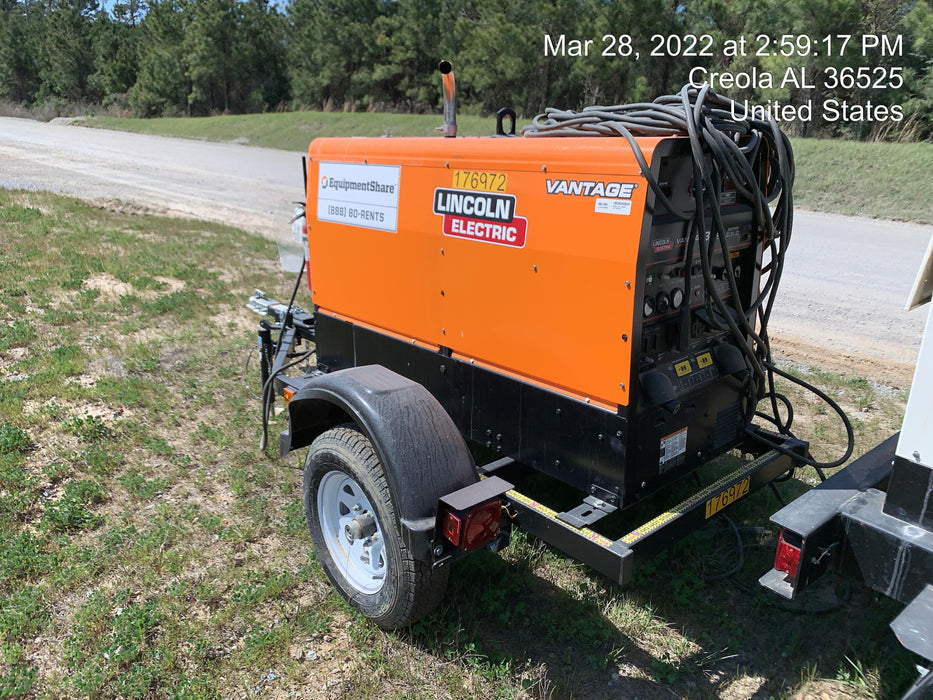 2021 Lincoln Electric Vantage 322 Vantage 322 Ready Pak 3 w/ Decals, ORANGE (includes trailer, cable rack, fender light kit) NO Telematics