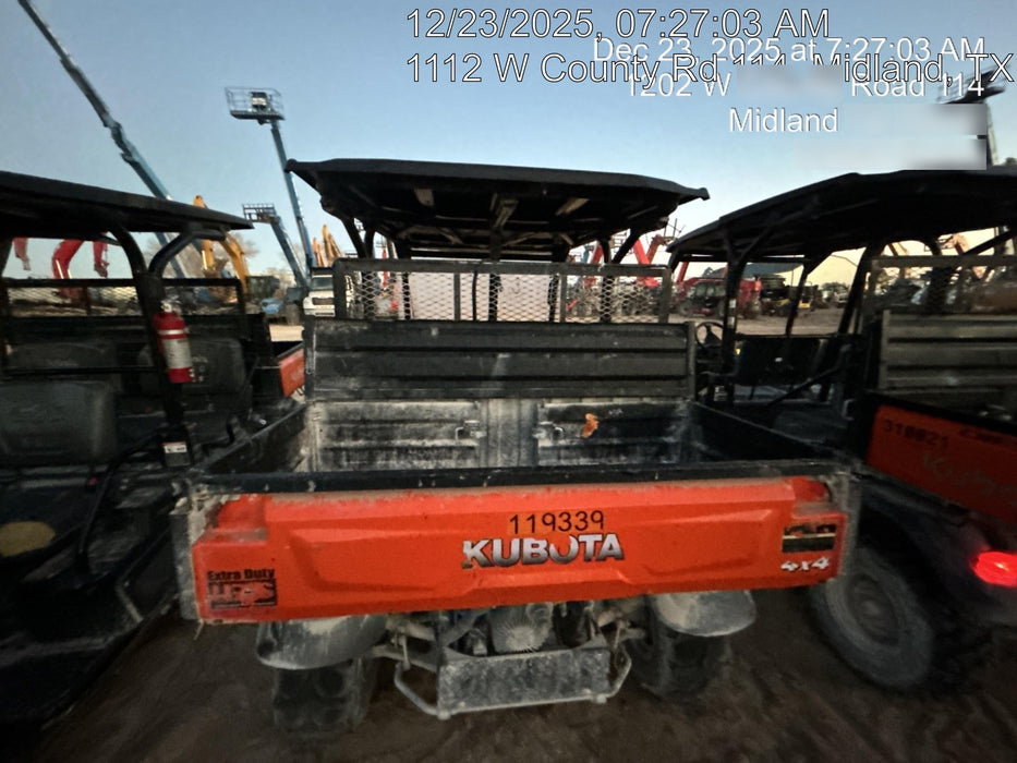 Kubota RTV-X1140W-H Canopy, 4-Seater, Diesel, Windshield Acrylic Clear, LED Strobe, Backup Alarm