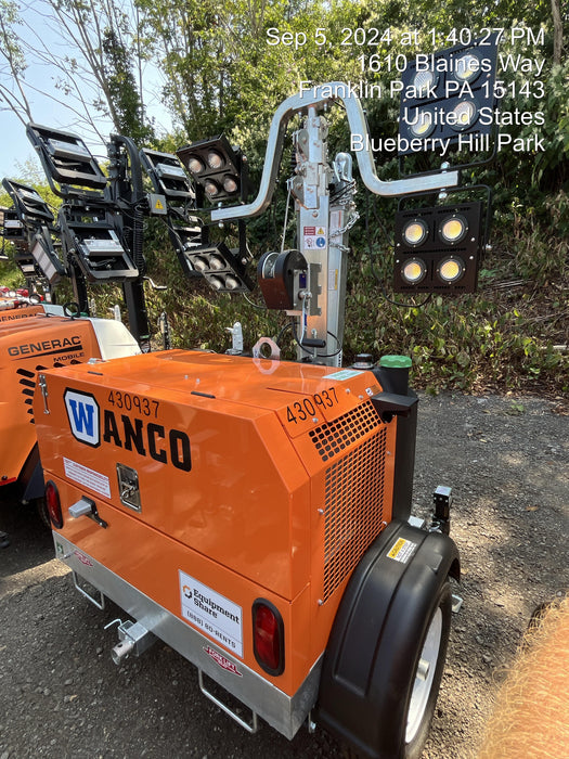 2024 Wanco WLTT-4MM4K Diesel, Deep Sea Controller, Shore Power Plug, Auto Start, (4) 350W LED Floodlights, 4kW Generator, 60 Gal Fuel Tank, 2" Ball, T3
