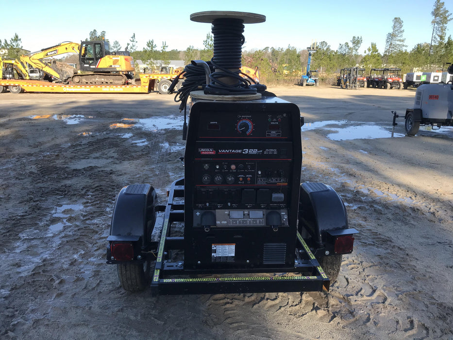 2019 Lincoln Electric Vantage 322 Welder Ready-Pak 3, Two wheel trailer, Fender and Light kit, Cable Rack