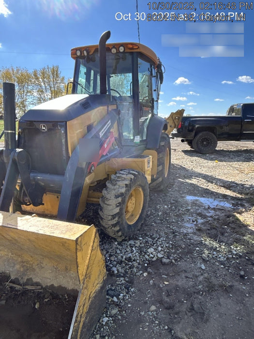 2020 John Deere 410L - Extendable Stick Cab/Heat/Air, 4WD, Extendable Stick, Pilot Controls, 2 Way Hydraulics, TAG Manual QC