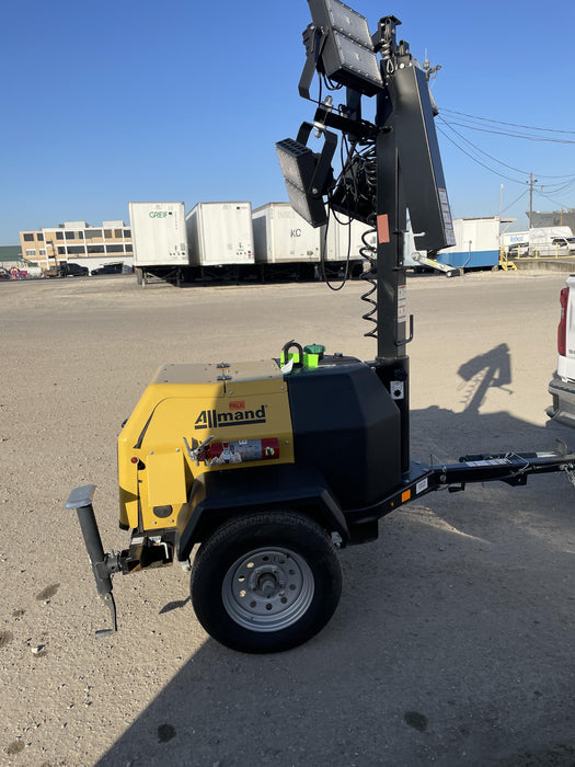 2022 Allmand NLV3GR (4) LED Light Fixture 350W, 23' Vertical Mast, 3kW Prime, Towable, Deep Sea L401, Leveling Jacks, Yanmar T4F 5.8hp