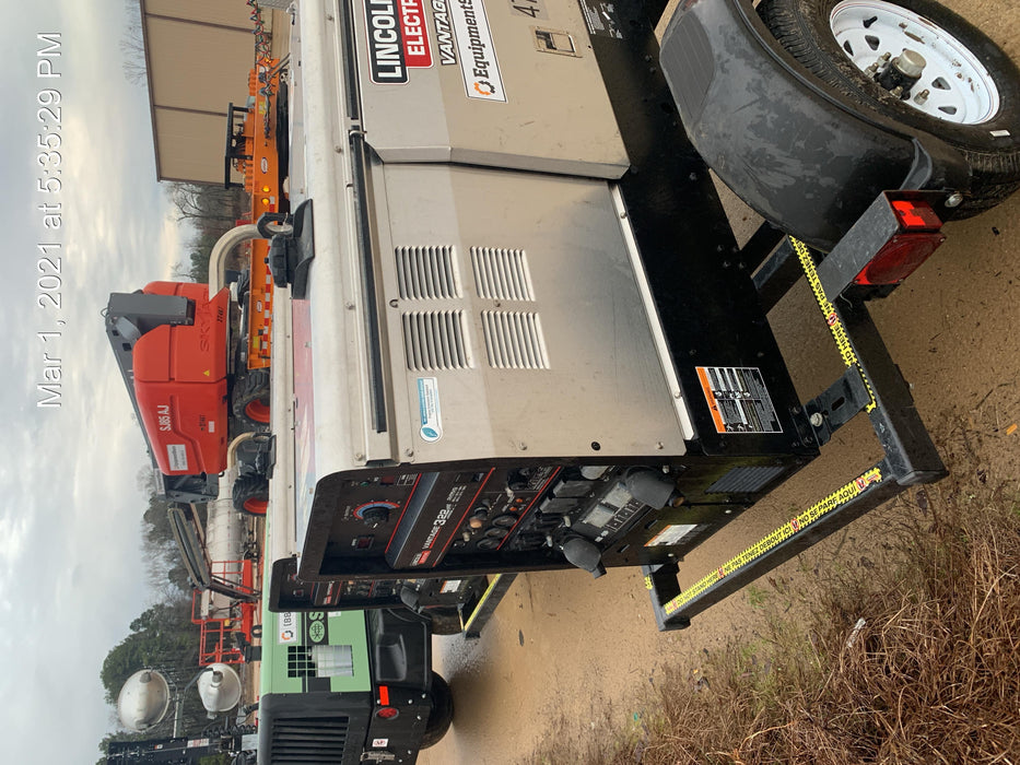 2019 Lincoln Electric Vantage 322 Ready-Pak 3, Two Wheel Trailer, Fender and Light Kit, Cable Rack