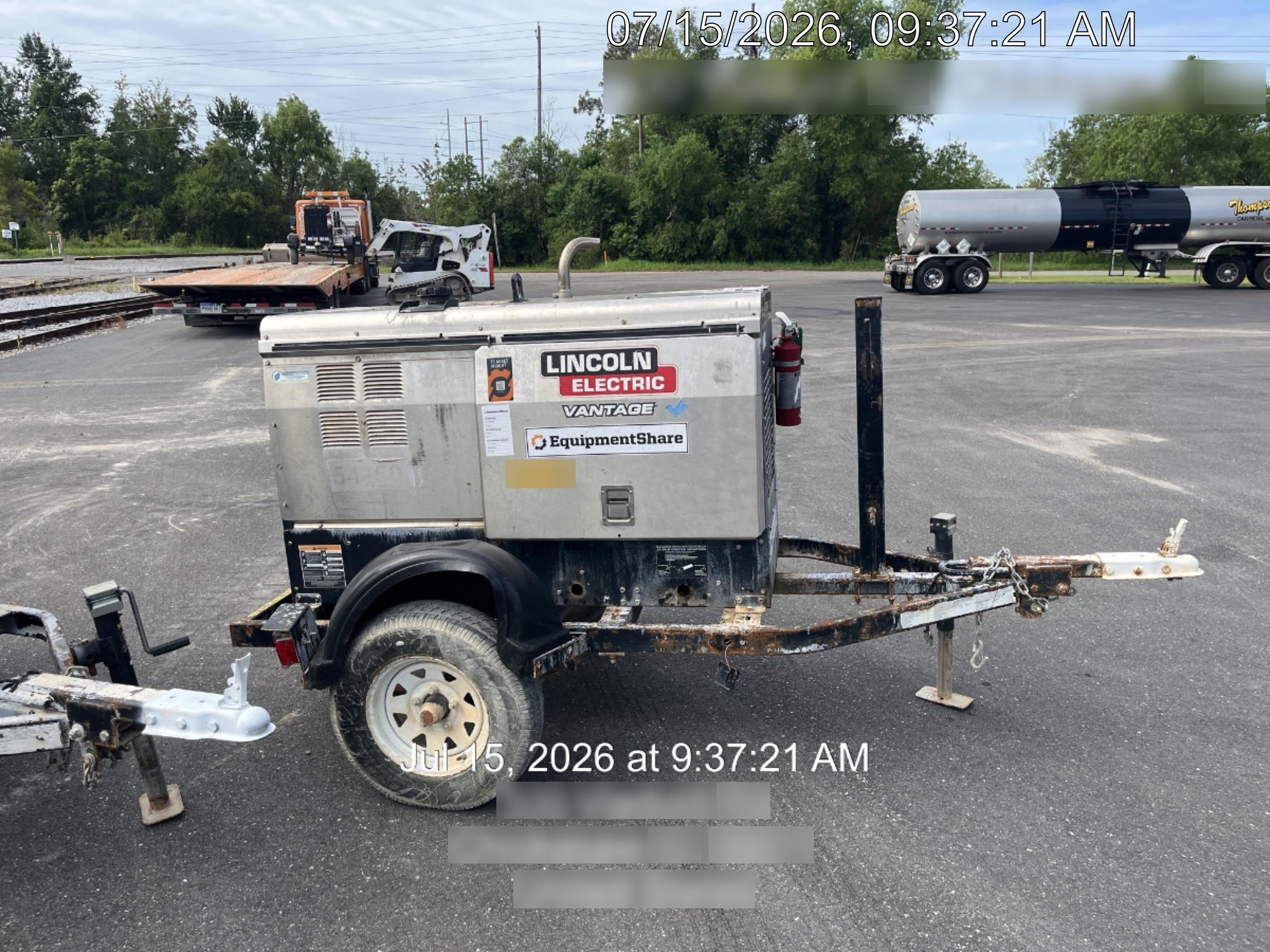 2019 Lincoln Electric Vantage 322 Welder Ready-Pak 3, Two wheel trailer, Fender and Light kit, Cable Rack