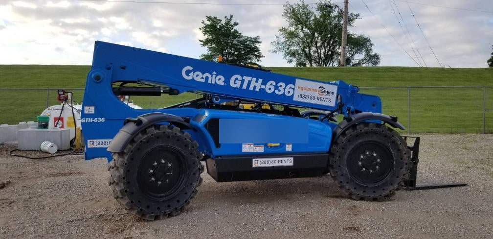 2018 Genie GTH-636 Genie GTH-636 w/Open ROPS, Solid Tires, Work Light/Beacon, 48" Carriage and Forks