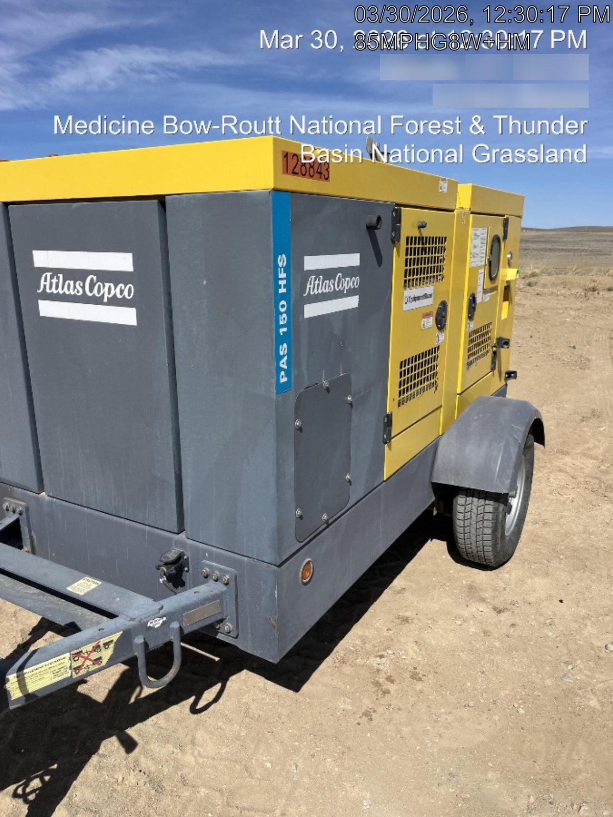2020 ATLAS COPCO PAS 150 HF CS Enclosed