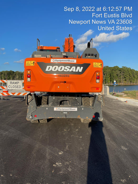 2019 Doosan DX210WE-5 Standard Wheeled Excavator, Hydraulic Quick Coupler