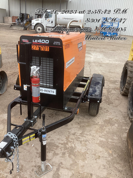 2022 Lincoln Electric LE400 Kubota V1505, Trlr, Cable Rack, Light Kit, ES Decals, T3