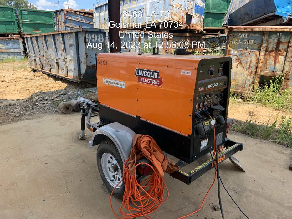 2022 Lincoln Electric LE400 Kubota V1505, Trlr, Cable Rack, Light Kit, ES Decals, T3