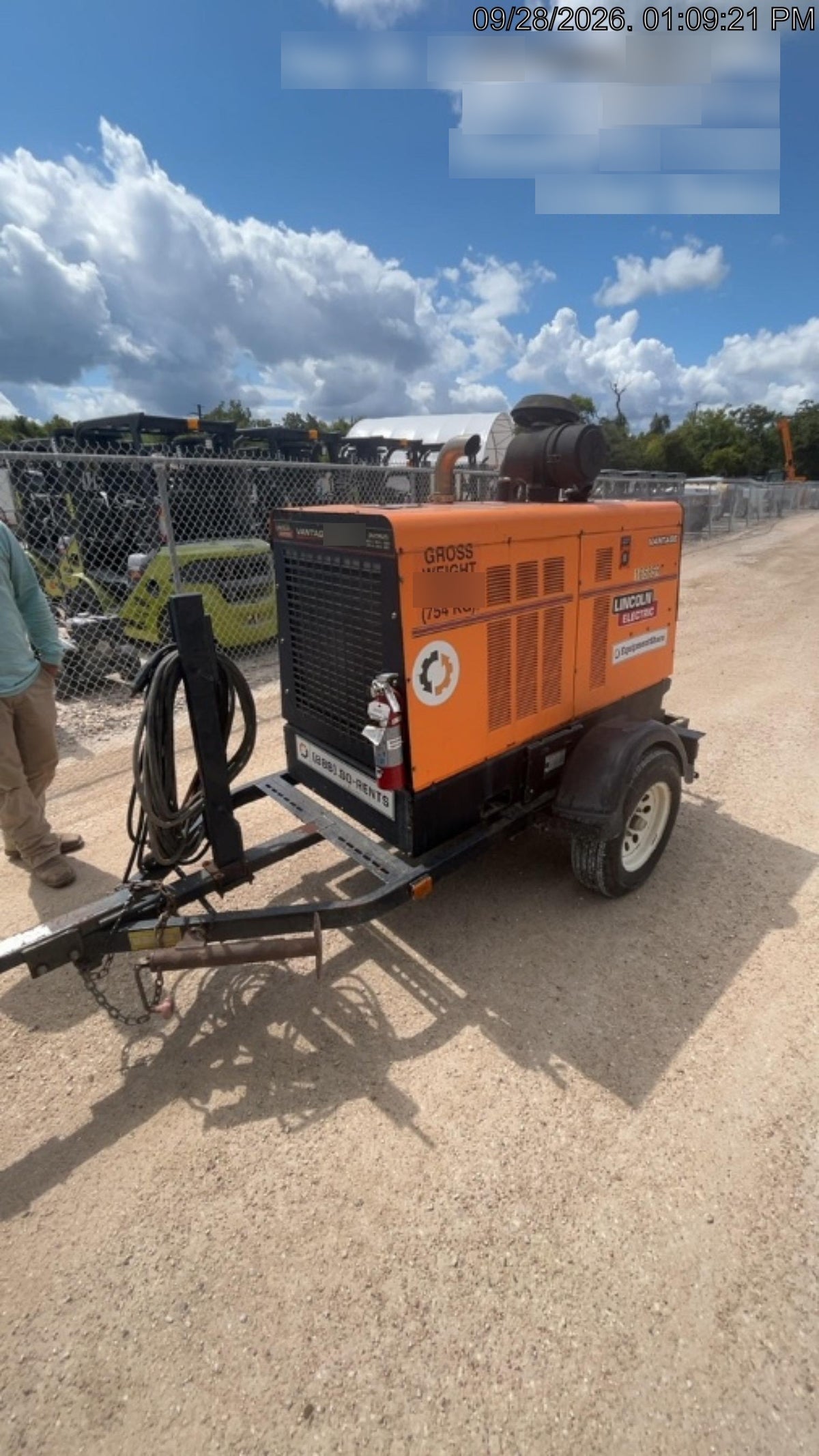 2021 Lincoln Electric Vantage 549X Ready Pak 3, ORANGE (includes trailer, cable rack, fender light kit)