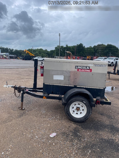 2019 Lincoln Electric Vantage 322 Welder Ready-Pak 3, Two wheel trailer, Fender and Light kit, Cable Rack