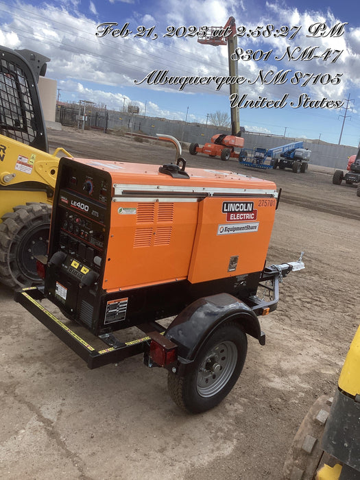 2022 Lincoln Electric LE400 Kubota V1505, Trlr, Cable Rack, Light Kit, ES Decals, T3