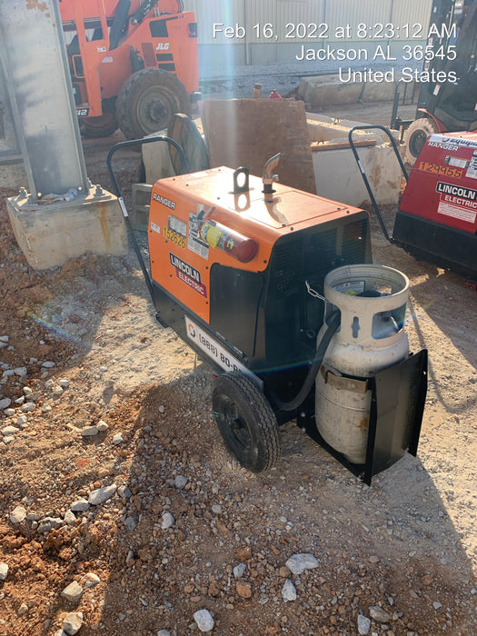 2021 Lincoln Electric Ranger 305 LPG LPG One-Pak (includes undercarriage, tank holder & tank strap) ORANGE