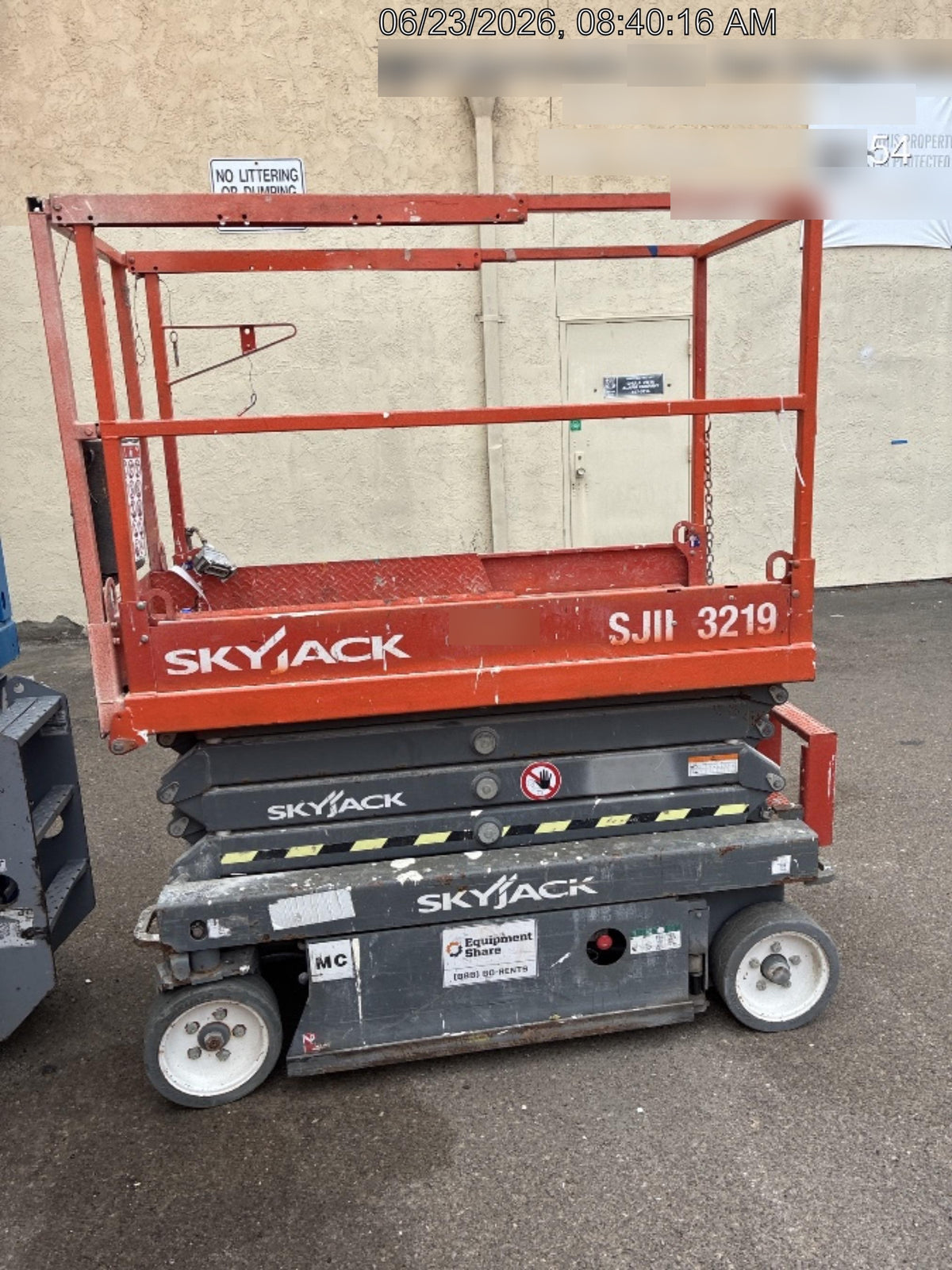 2016 Skyjack SJIII-3219 Standard Rental Specs