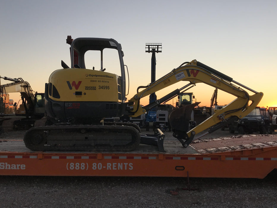 Wacker Neuson EZ53 Open ROPS, Rubber Tracks, Long Dipperstick, Bucket