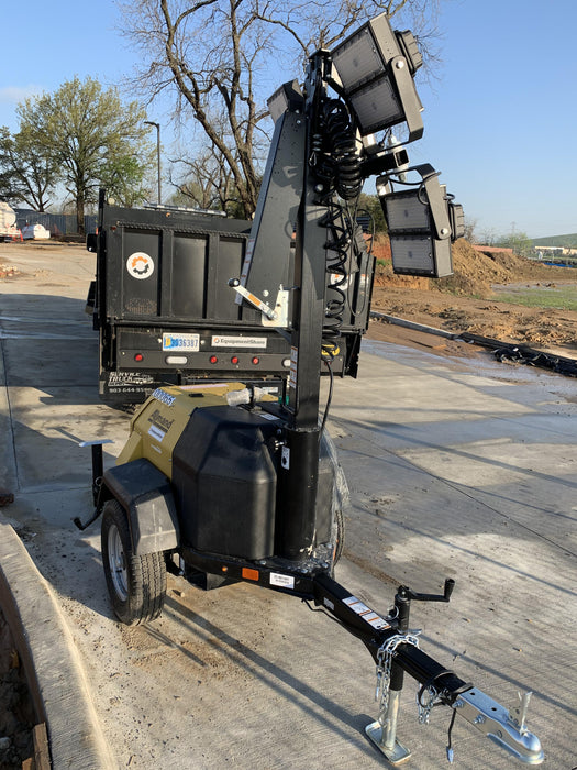 2022 Allmand NLV3GR (4) LED Light Fixture 350W, 23' Vertical Mast, 3kW Prime, Towable, Deep Sea L401, Leveling Jacks, Yanmar T4F 5.8hp