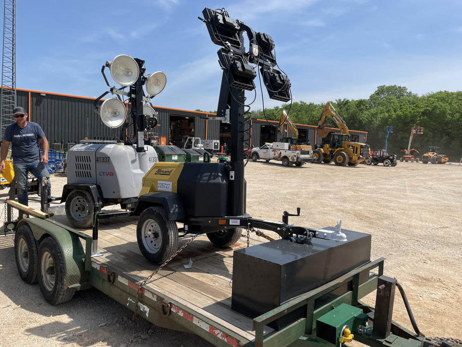 2022 Allmand NLV3GR (4) LED Light Fixture 350W, 23' Vertical Mast, 3kW Prime, Towable, Deep Sea L401, Leveling Jacks, Yanmar T4F 5.8hp