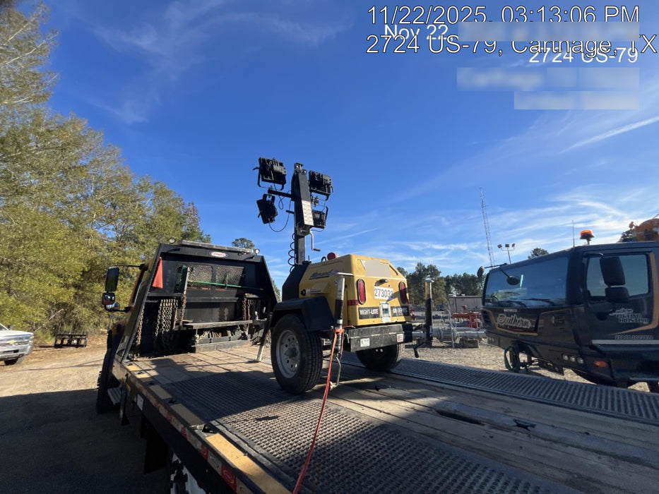 2022 Allmand NLV3GR (4) LED Light Fixture 350W, 23' Vertical Mast, 3kW Prime, Towable, ES Decals, T3