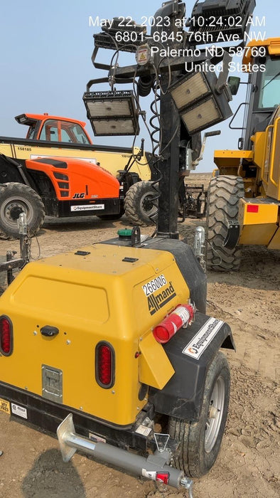 2022 Allmand NLV3GR (4) LED Light Fixture 350W, 23' Vertical Mast, 3kW Prime, Towable, ES Decals, T3