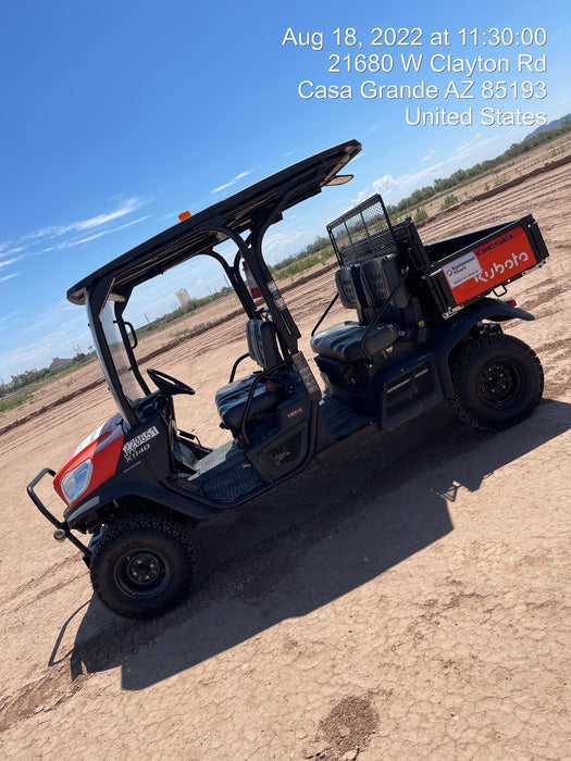 2022 Kubota RTV-X1140W-H Plastic Canopy, Windshield Acrylic Clear, LED Strobe Light, Wire Harness Kit, Back up Alarm
