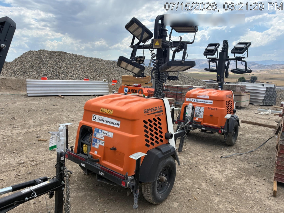 2024 Generac MLT2 Diesel, Flex Switch 120V Input, Powerzone Controller, 
(4) 320W LED Lights, 4kW Generator, 39.9 Gal Fuel Tank, 2" Ball, T3